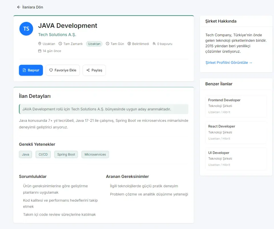 Kariyer Intellium job listings page