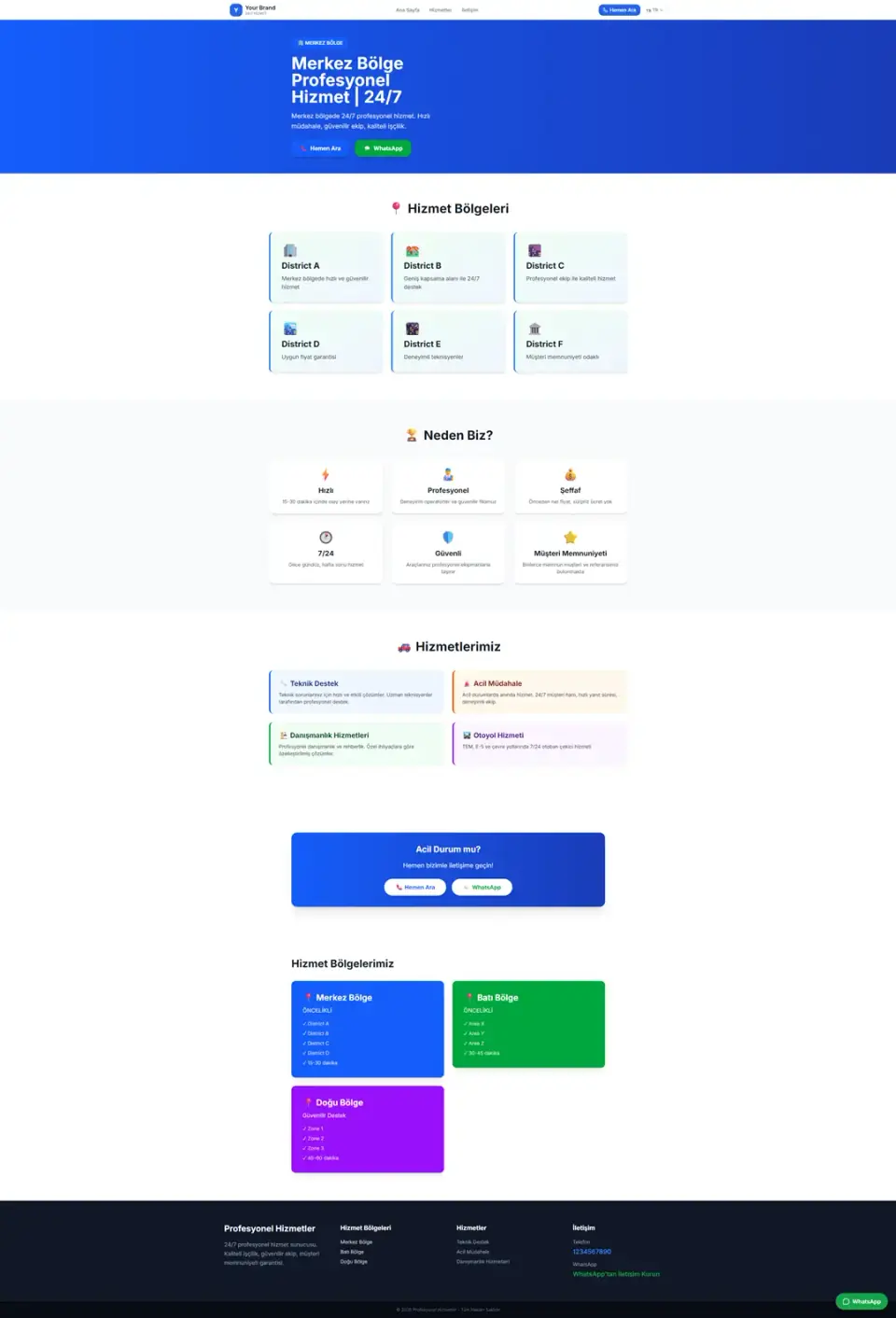 Roadside assistance template home page