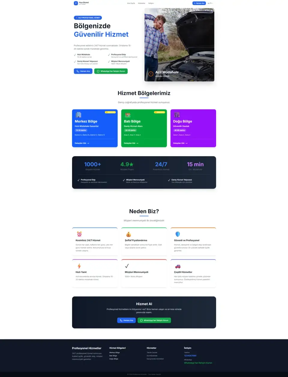 Roadside assistance template service page